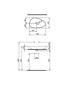 BOCCHİ 1112-001-0125 ETNA TEZGAH ÜSTÜ LAVABO 58 CM PARLAK BEYAZ