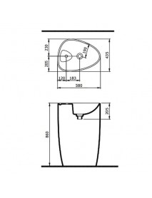 BOCCHİ 1337-001-0126	ETNA MONOBLOK LAVABO BAT.BANKL P.BEYAZ