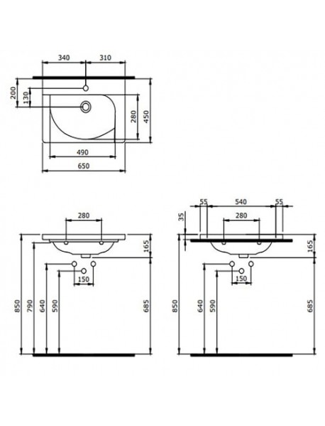 BOCCHİ 1009-001-0126	TAORMİNA ARCH ETAJERLİ LAVABO 65 CM PARLAK BEYAZ