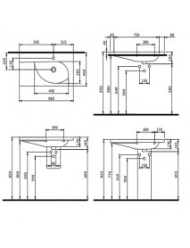 BOCCHİ 1020-001-012 TAORMİNA ARCH ETAJERLİ LAVABO 86 CM PARLAK BEYAZ