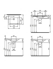 BOCCHİ 1007-001-0126	TAORMİNA PRO ETAJERLİ LAVABO 66 CM BEYAZ