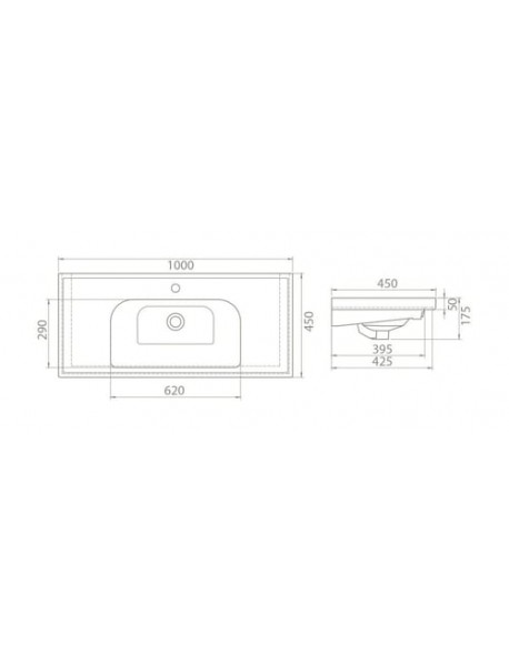 TURKUAZ  FRAME 100X45 CM ETAJERLİ LAVABO BEYAZ CREASTYLE