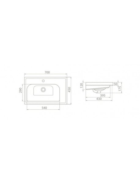 TURKUAZ  FRAME 65X45 CM ETAJERLİ LAVABO BEYAZ CREASTYLE