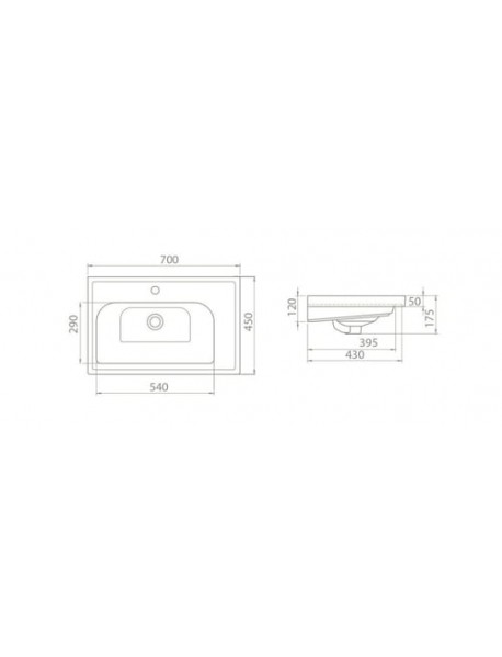 TURKUAZ  FRAME 70X45 CM ETAJERLİ LAVABO BEYAZ CREASTYLE