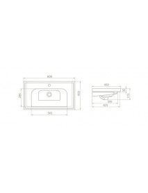 TURKUAZ  FRAME 80X45 CM ETAJERLİ LAVABO BEYAZ CREASTYLE