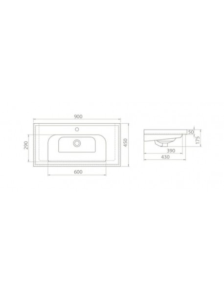 TURKUAZ  FRAME 90X45 CM ETAJERLİ LAVABO BEYAZ CREASTYLE